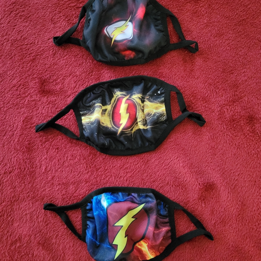 NWT FLASH FACE MASK 3 PACK ADULT UNISEX SIZE ONE SIZE FITS ALL